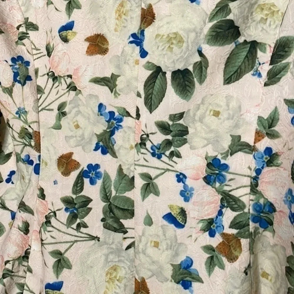 Smashed Lemon Floral/Butterfly Women's Cute Cottage Spring Blazer Size 10‎